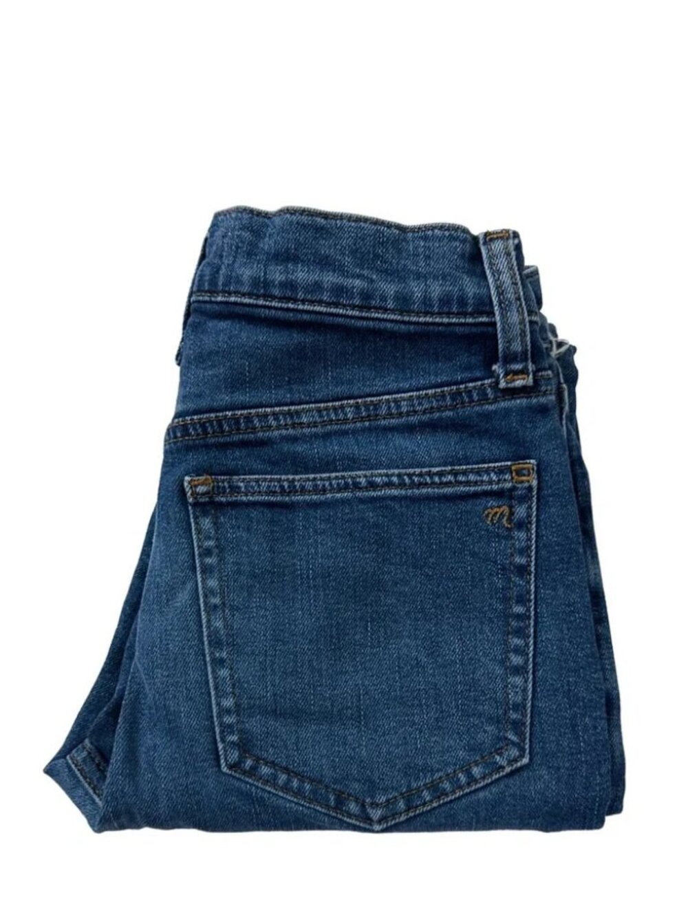 MADEWELL Mid-rise Kick Out Jeans Raw Edges Size 24 Med Blue Rinse - Picture 7 of 10
